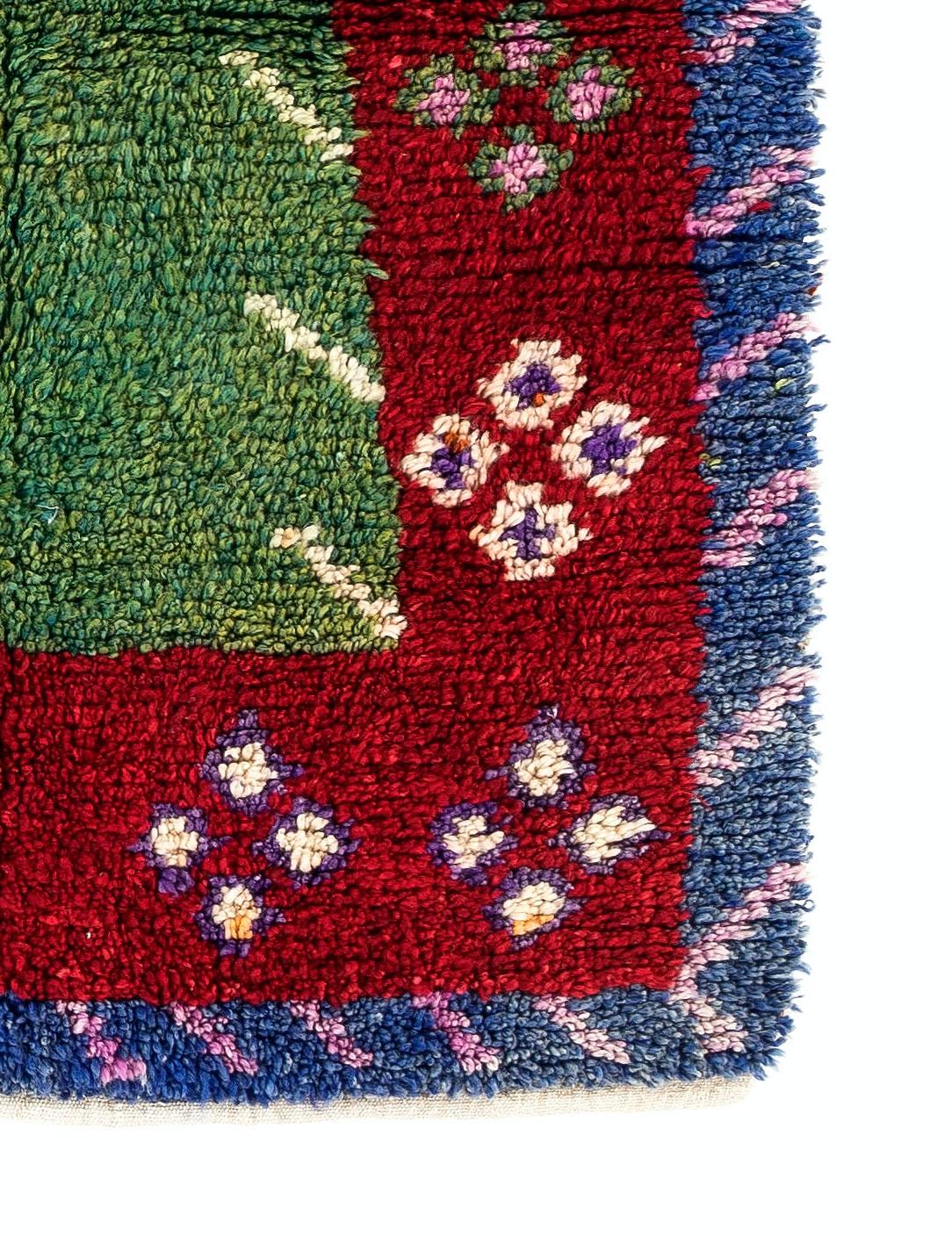 20th Century 3.5x4.8 Ft Handmade Folk Art, Vintage Tulu Prayer Rug, Wall Hanging, Floor Cover