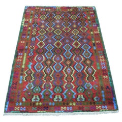 3
5"x4
8" Purple Geometric Design Colorful Afghan Baluch Wool Hand Knotted Rug 3
5"x4
8" Purple Geometric Design Colorful Afghan Baluch Wool Hand Knotted Rug