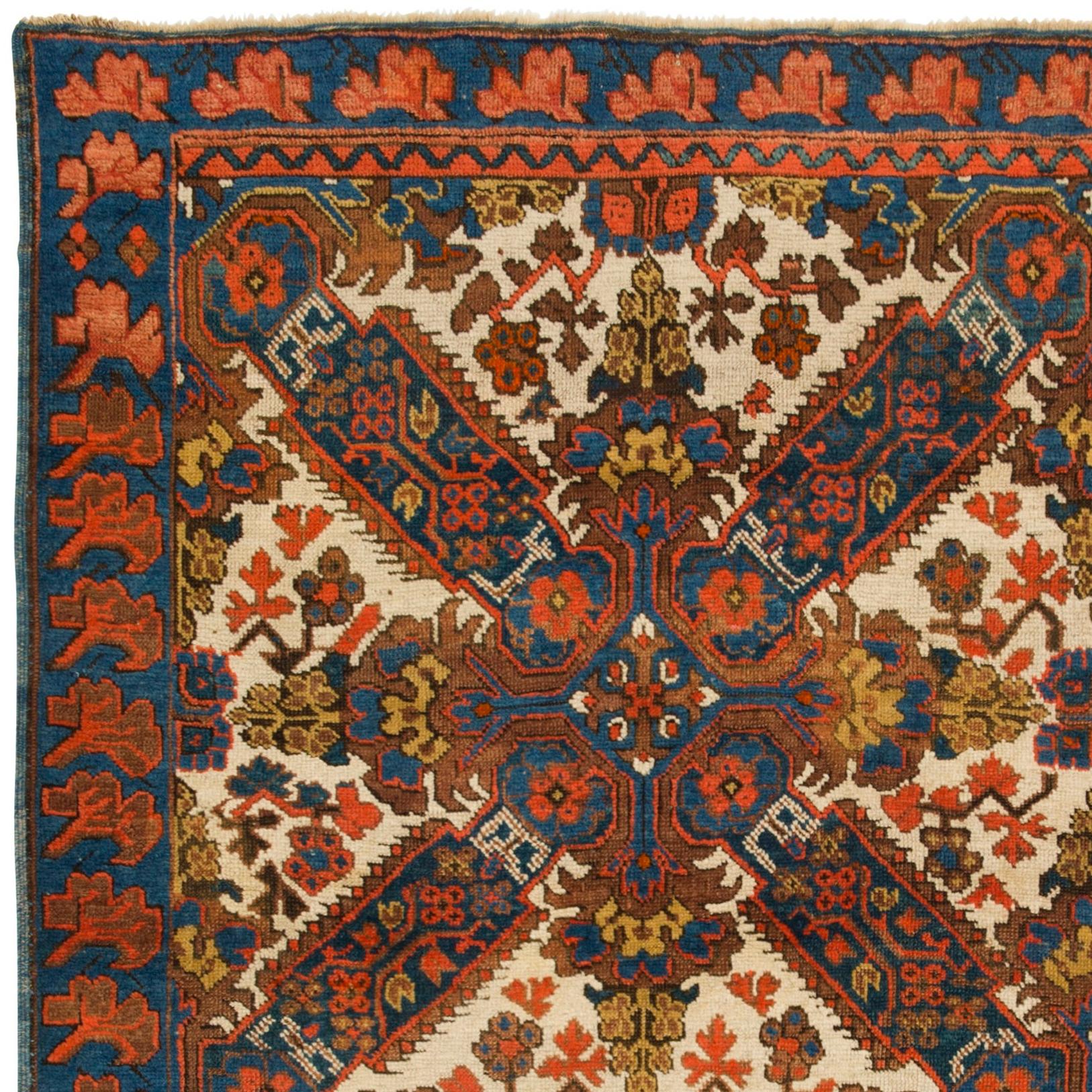 Antiker kaukasischer Seichur-Teppich, um 1890. 
Fein handgeknüpft mit gleichmäßigem, mittelhohem Wollflor auf Wollbasis. 
Herkunft guter Zustand. Professionell gewaschen. Ganz natürliche Farbstoffe.
Größe: 3,5x5 Fuß