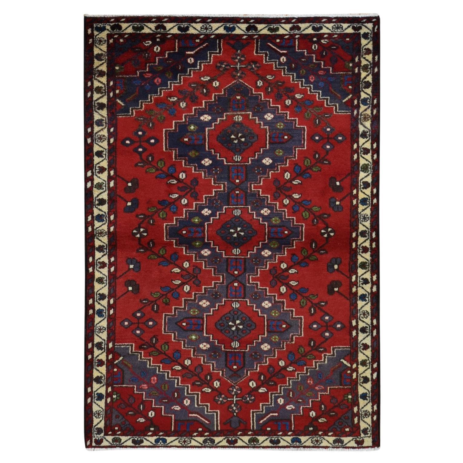 3'5 "x5' Rouge New Bohemian Persian Malayer Pure Wool Hand Knotsted Rugs en vente