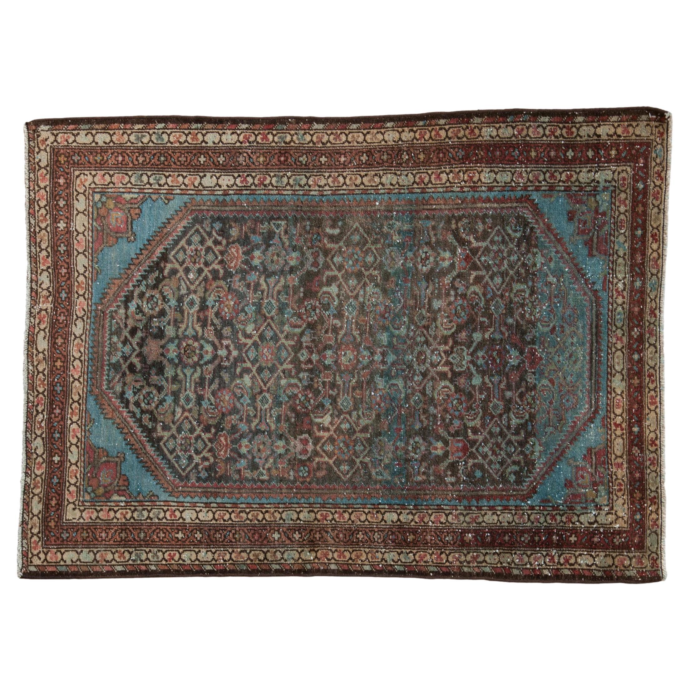 Vintage Distressed Malayer Rug For Sale
