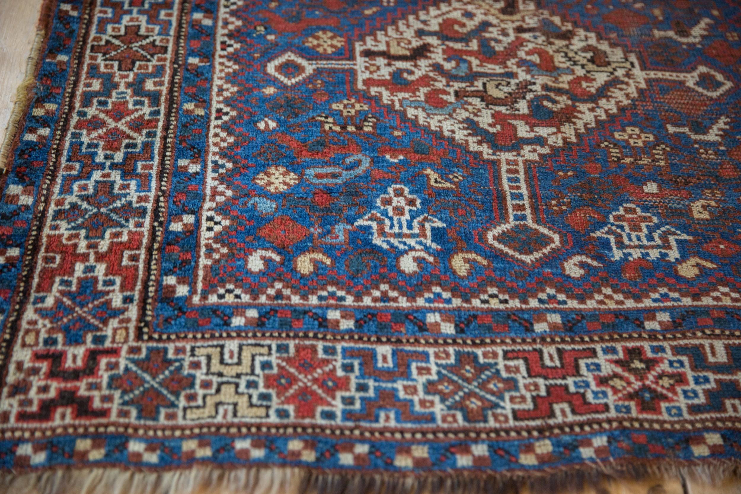 Vintage Kamseh Rug In Good Condition For Sale In Katonah, NY