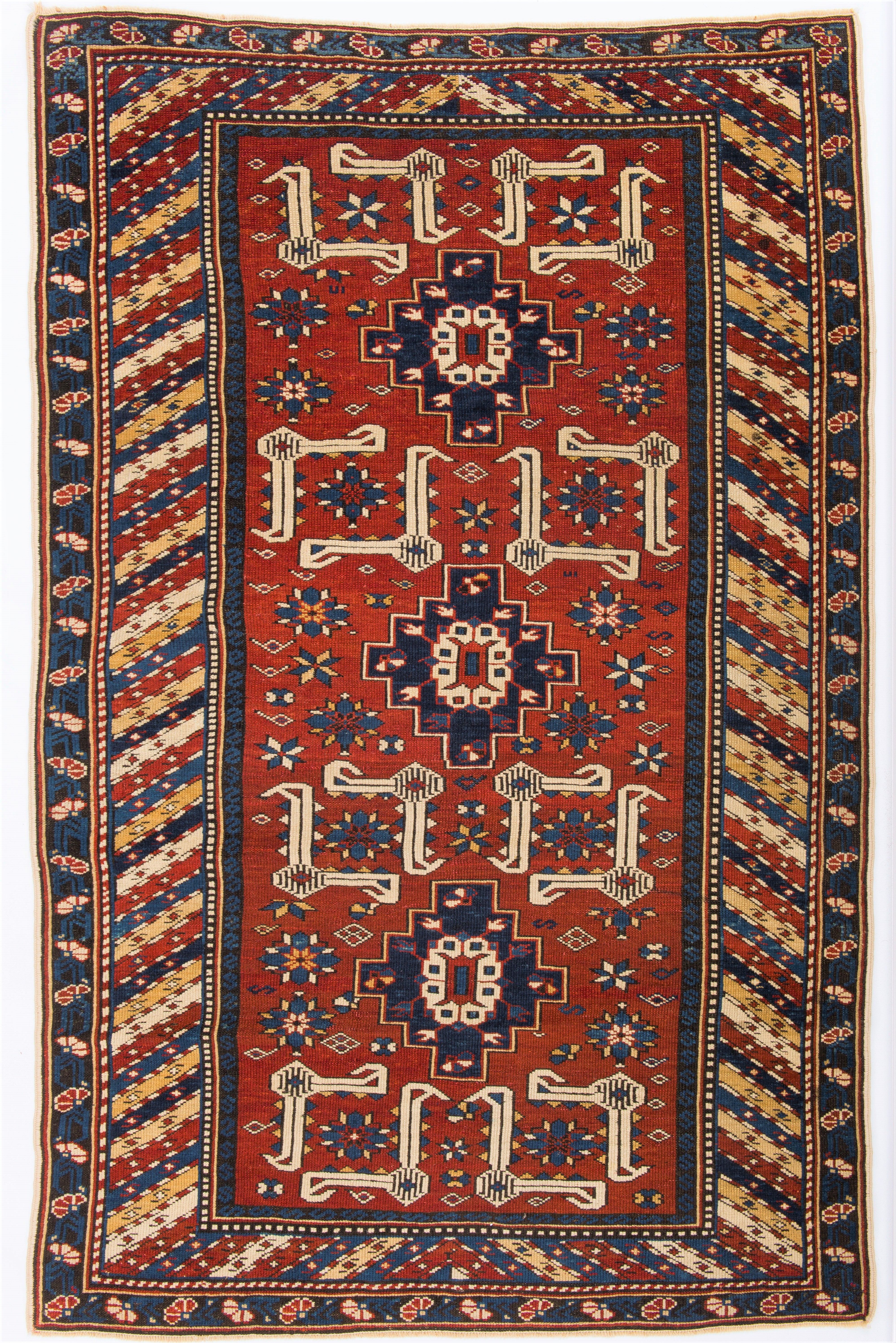 Tapis Shirvan caucasien ancien de 3,5 x 5,3 pieds, Karagashli, vers 1880