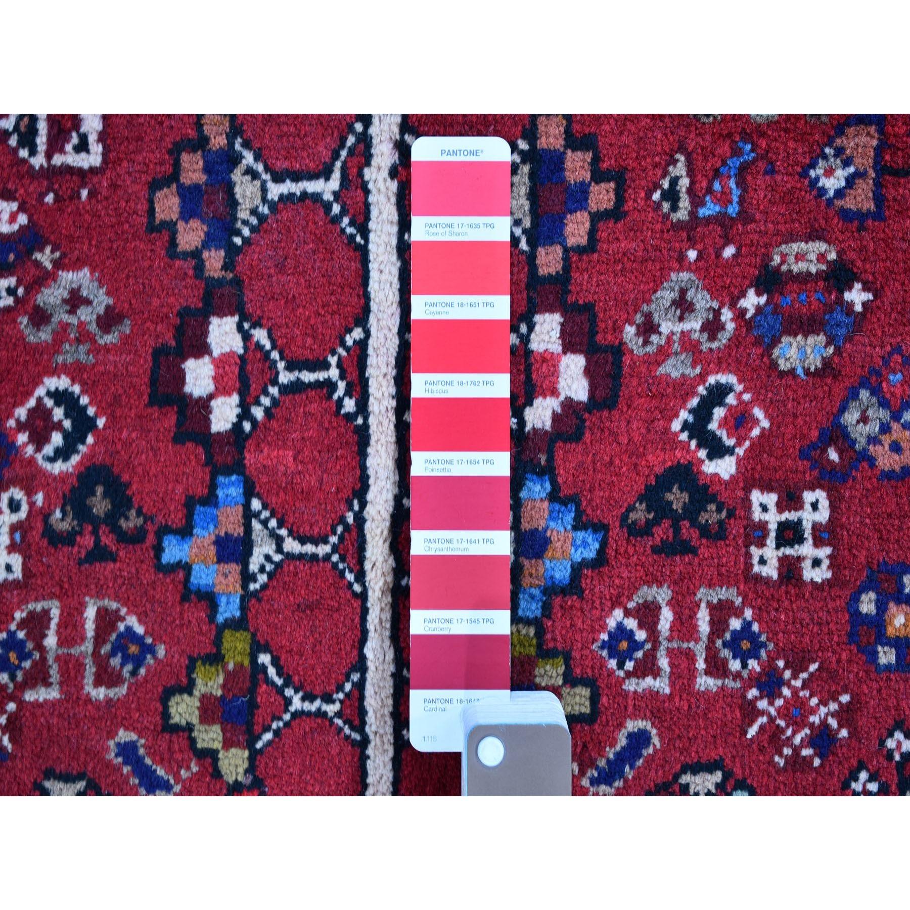 This is a truly genuine one-of-a-kind Red New Persian Shiraz Geometric Design Pure Wool Hand Knotted Oriental Rug. It has been woven for months and months in the centuries-old Persian weaving craftsmanship techniques by expert artisans.
Primary
