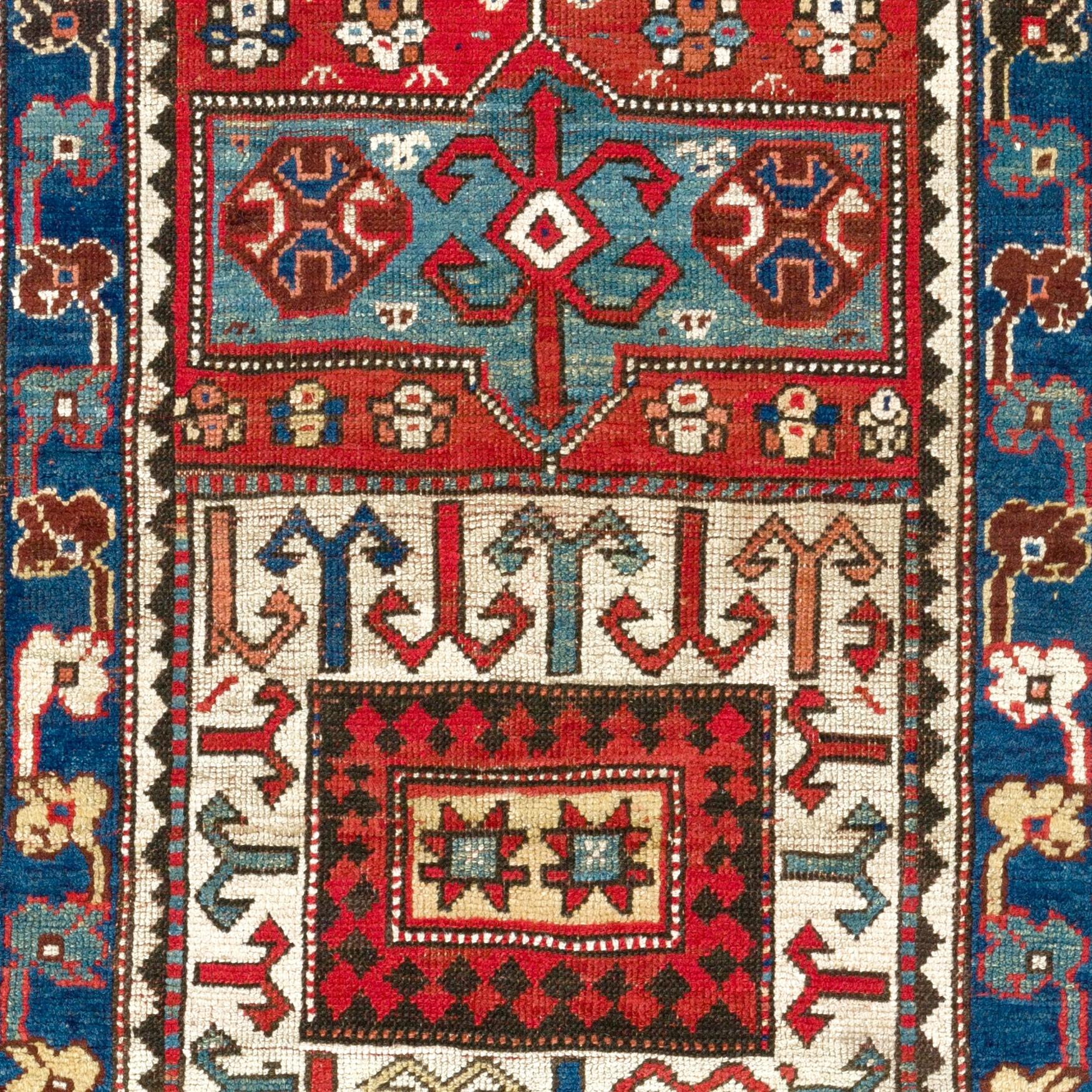 Azerbaijani 3.5x5.5 ft Antique South Caucasian Shahsavan Rug, Ca 1890 For Sale
