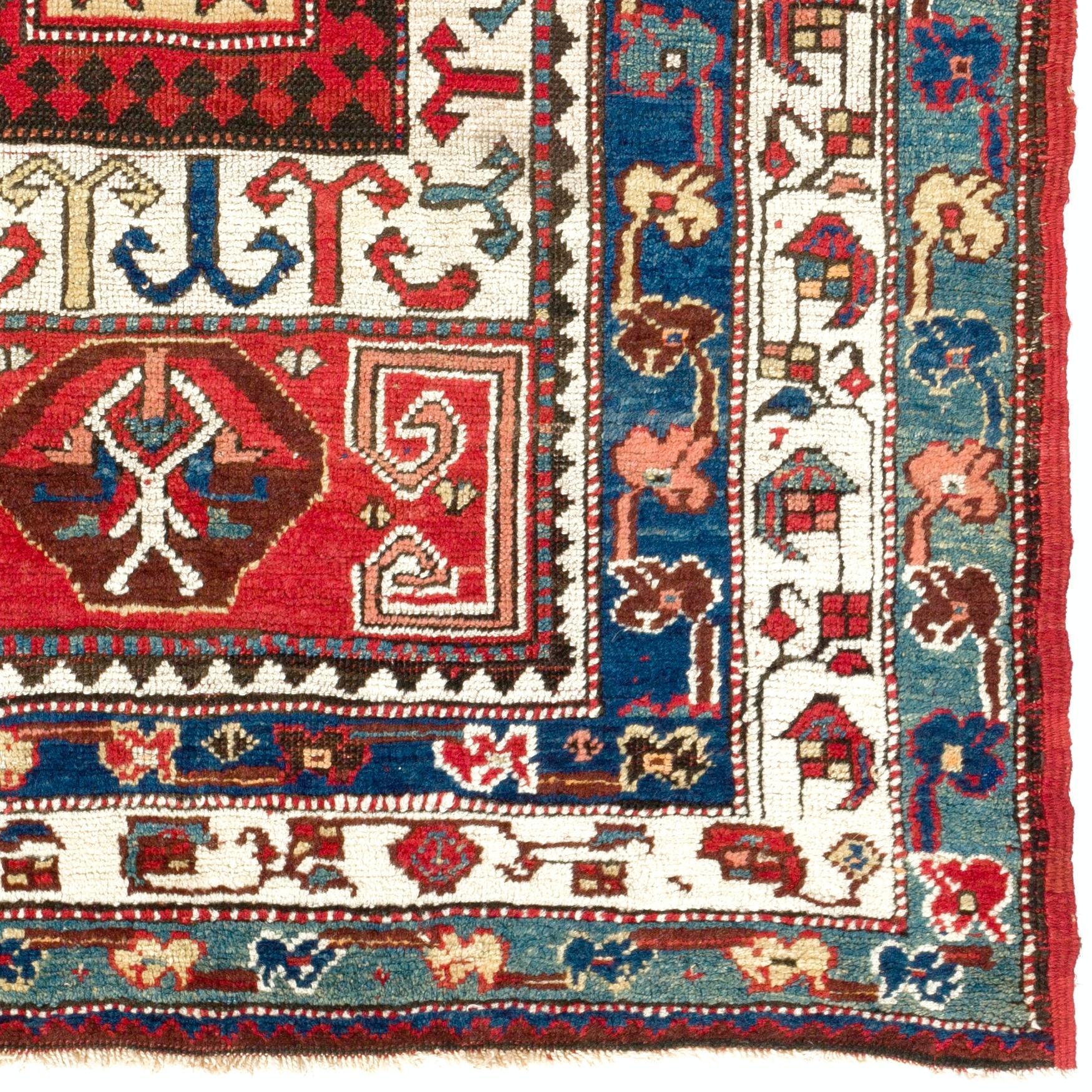 Hand-Knotted 3.5x5.5 ft Antique South Caucasian Shahsavan Rug, Ca 1890 For Sale