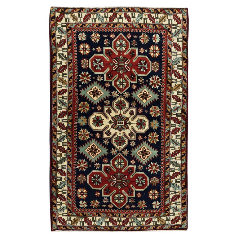 Vintage Hand Knotted Wool Accent Rug from Turkey, Circa 1970 For Sale ...