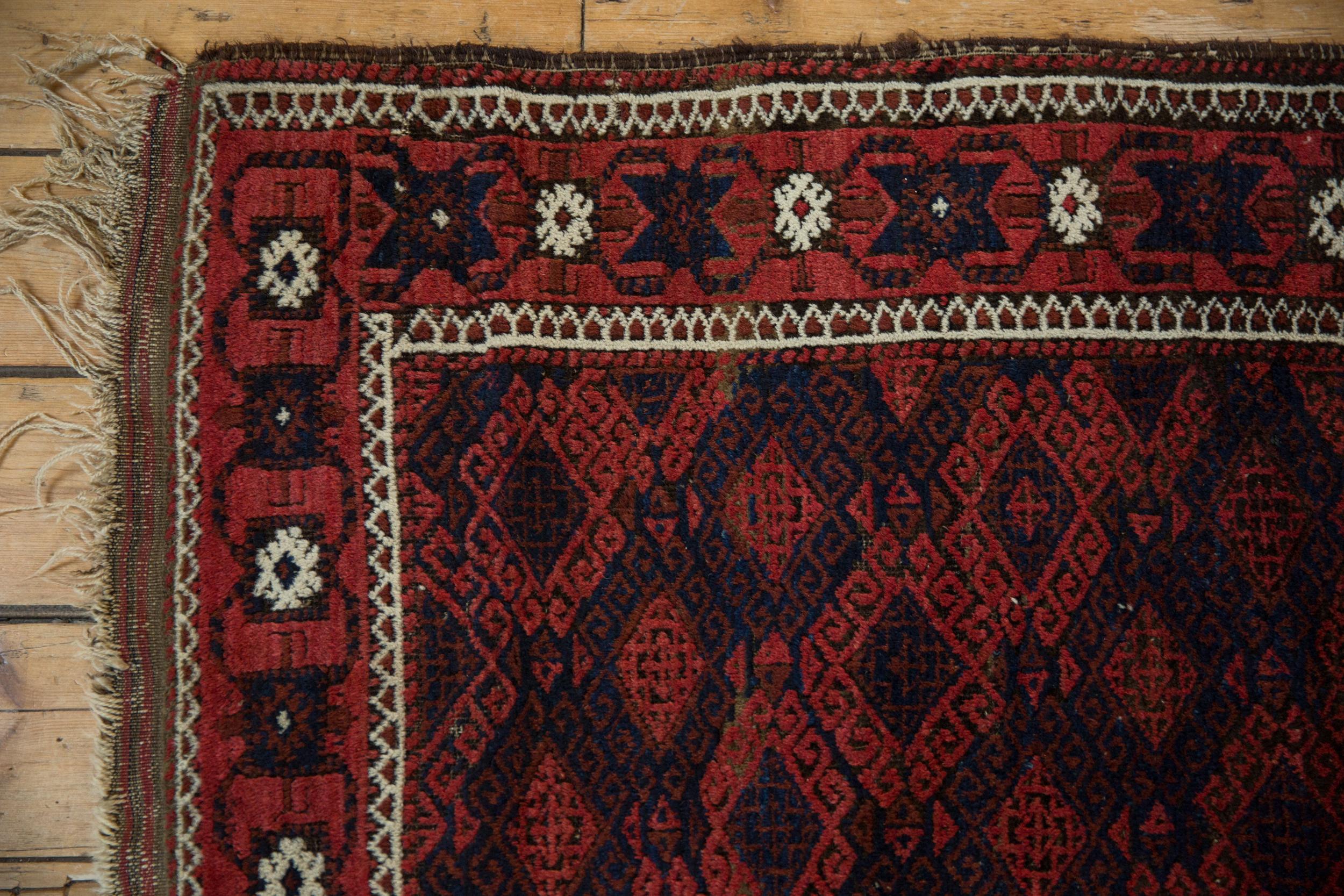 Hand-Knotted Antique Belouch Rug For Sale
