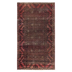 3
5"x6
4" Brown Antique Baluch with Repetitive Design Hand Knotted Pure Wool Rug