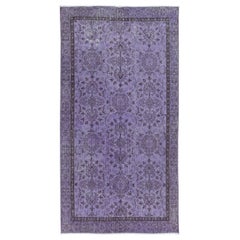 Dekorativer türkischer königlicher lila Teppich 3,5x6.6 Ft, moderner handgefertigter kleiner Teppich