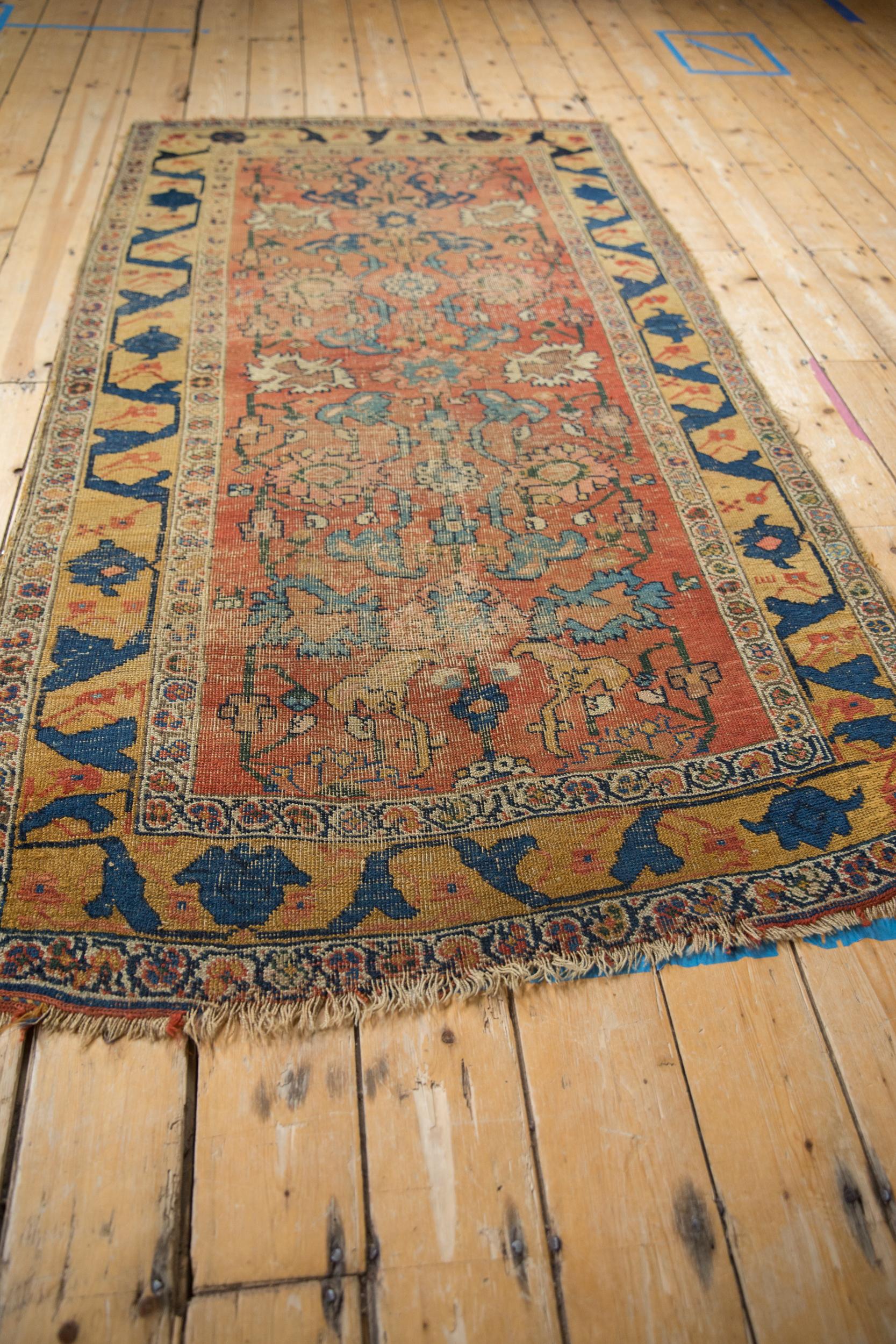 20th Century Antique Halvai Bijar Rug Runner For Sale