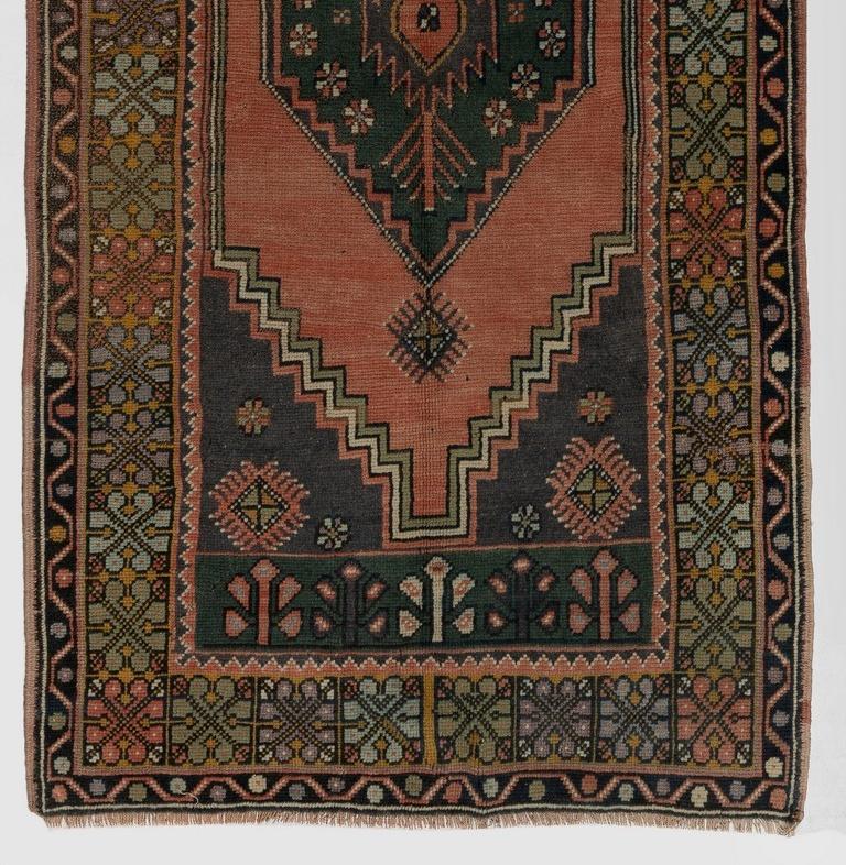 Hand-Knotted 3.5x7 Ft Traditional Handmade Vintage Turkish Tribal Rug, Woolen Floor Covering For Sale
