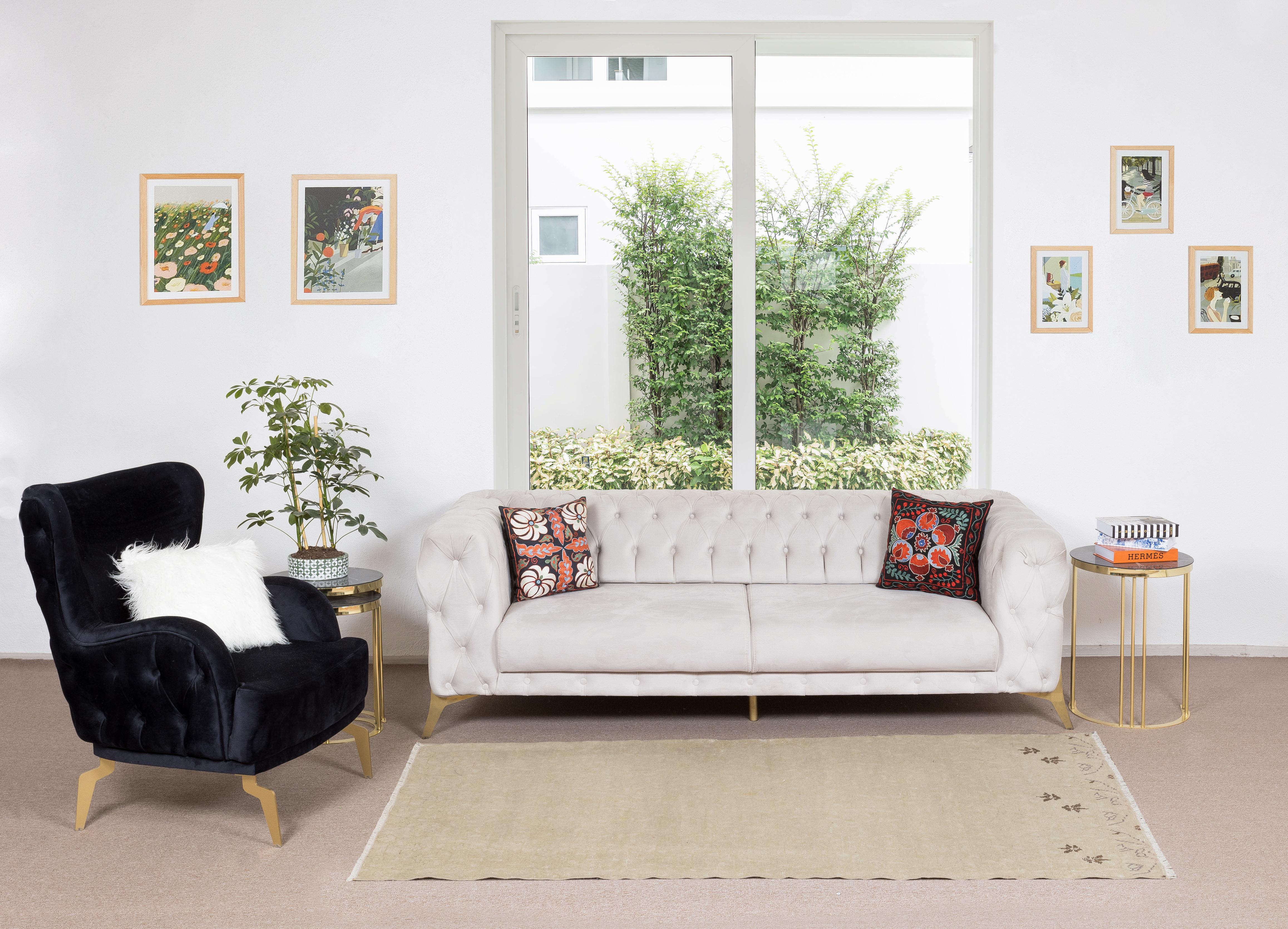 Our sun-faded rugs are all one-of-a-kind, hand-knotted, 50-70 year-old vintage pieces. They each boast their own singular handmade aesthetic drawn from the centuries-old Turkish rug-weaving traditions. These rugs are made completely of sheep’s wool,