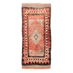 3.5x7.7 Ft Antique Turkish "Tulu" Rug in Soft Red and Brown, 100% Wool, Ca 1930