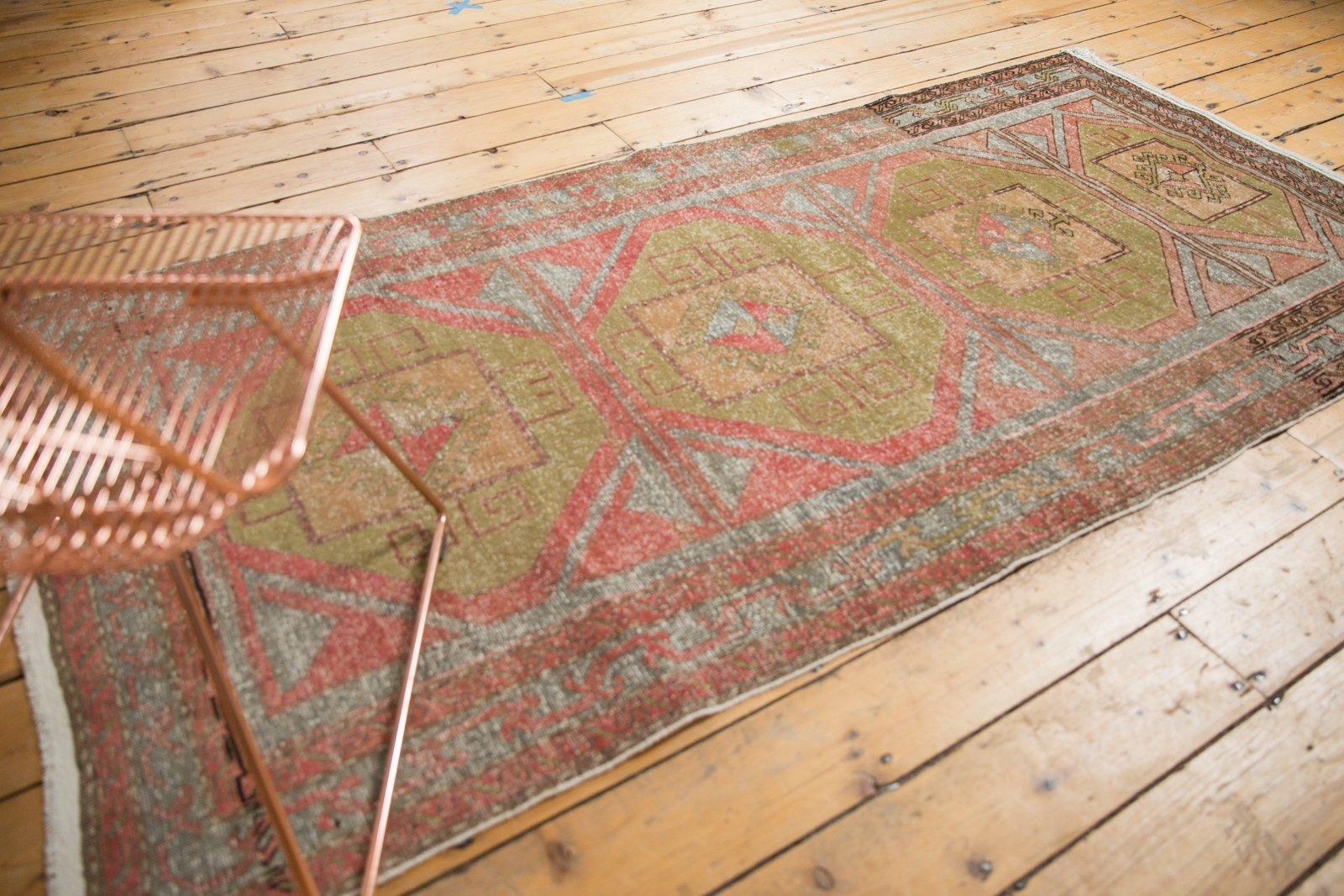 Vintage Distressed Oushak Rug Runner For Sale 3