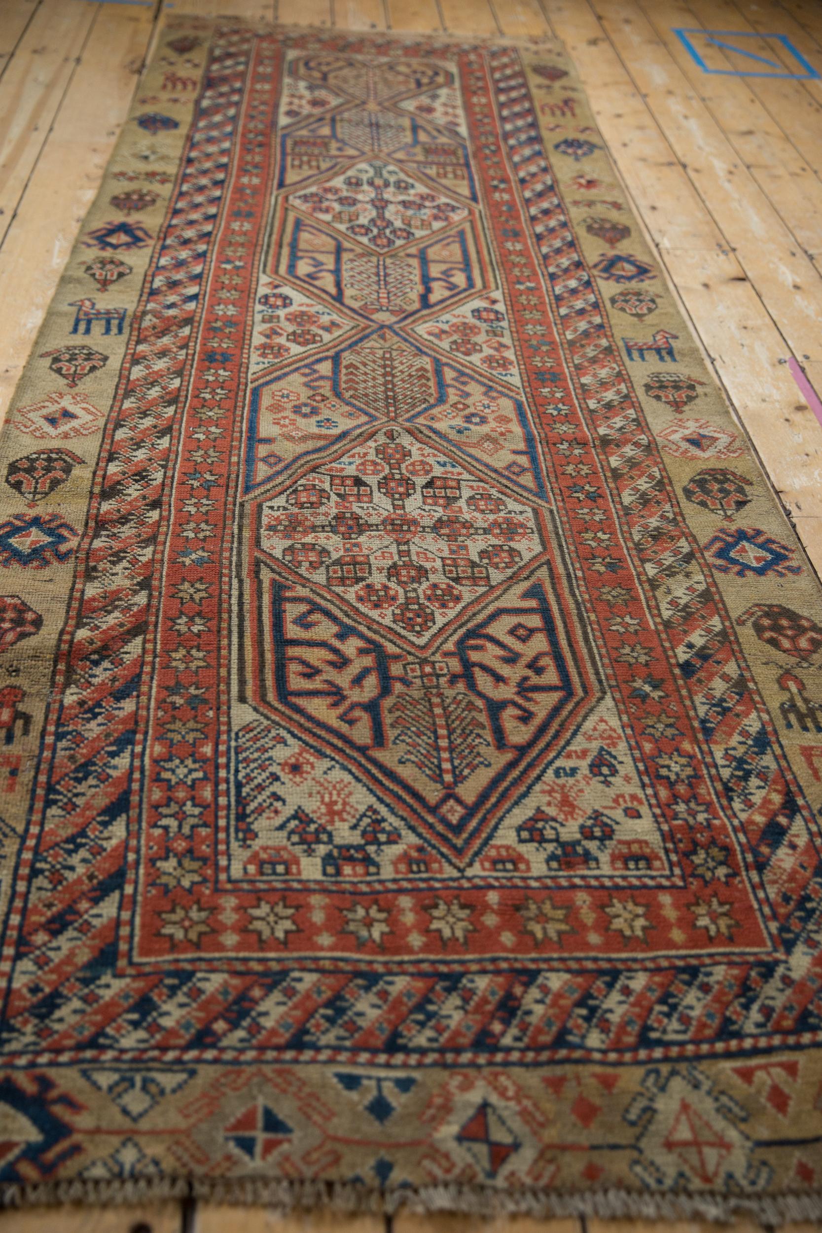 Hand-Knotted Antique Serab Rug Runner For Sale