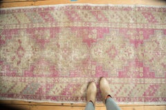 Vintage Distressed Oushak Rug Runner