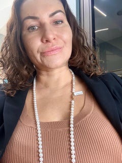 36" Akoya pearl necklace 18KT yellow gold 67 grams