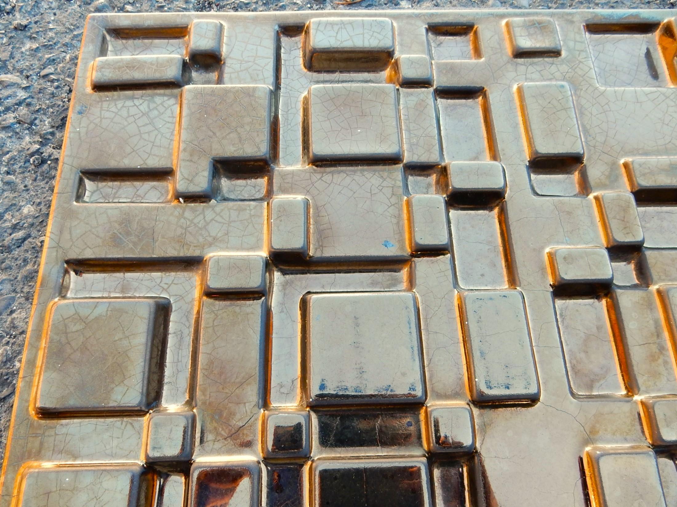 36 carreaux architecturaux modernistes brutalistes en bronze de 12 pouces de Millard Sheets 1962 en vente 1