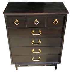 Bassett Asian Style Ebonized Chest of Drawers