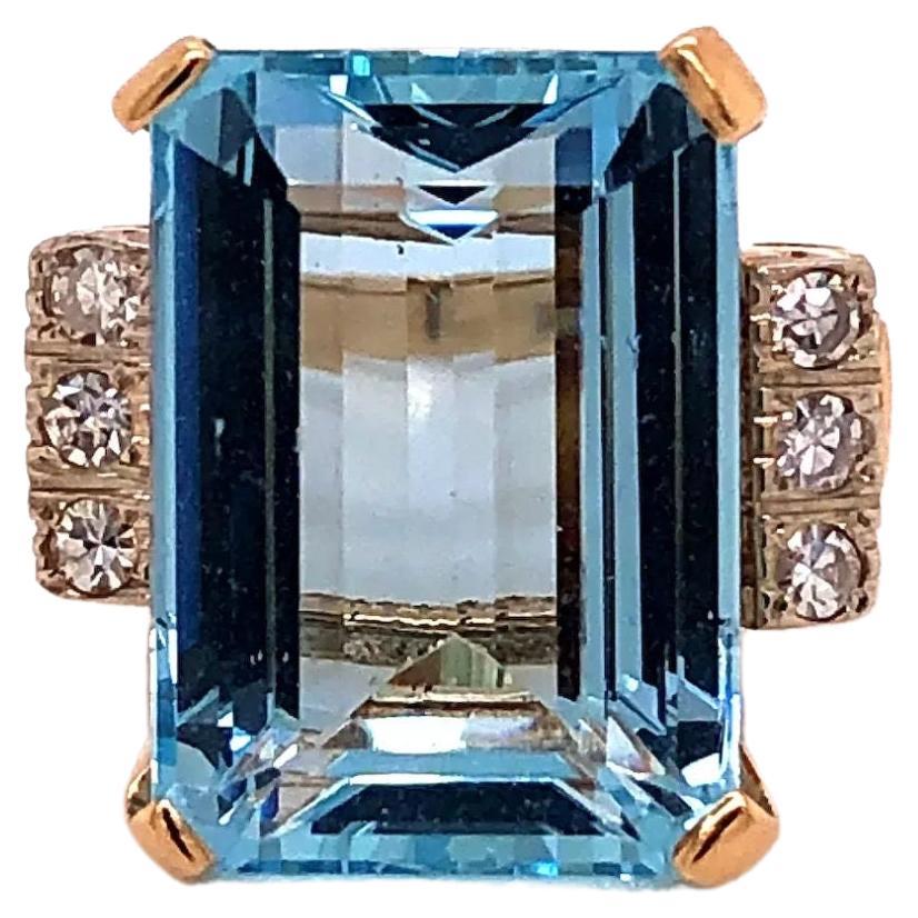 Anello di fidanzamento con diamante acquamarina naturale da 3,6 carati taglio smeraldo Anello in oro rosa