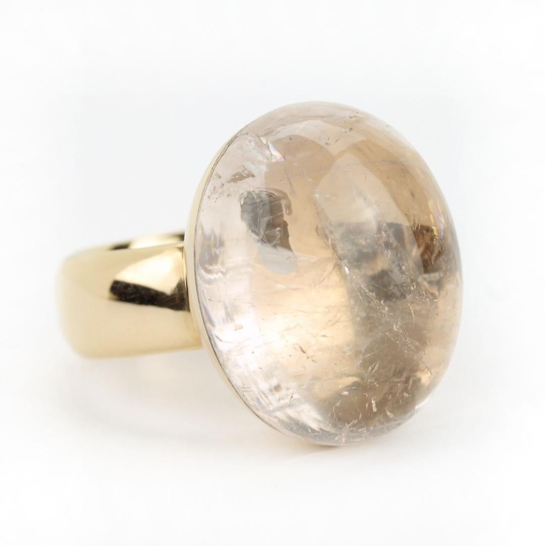 36 Carat Morganite Cabochon Cocktail Ring For Sale 9