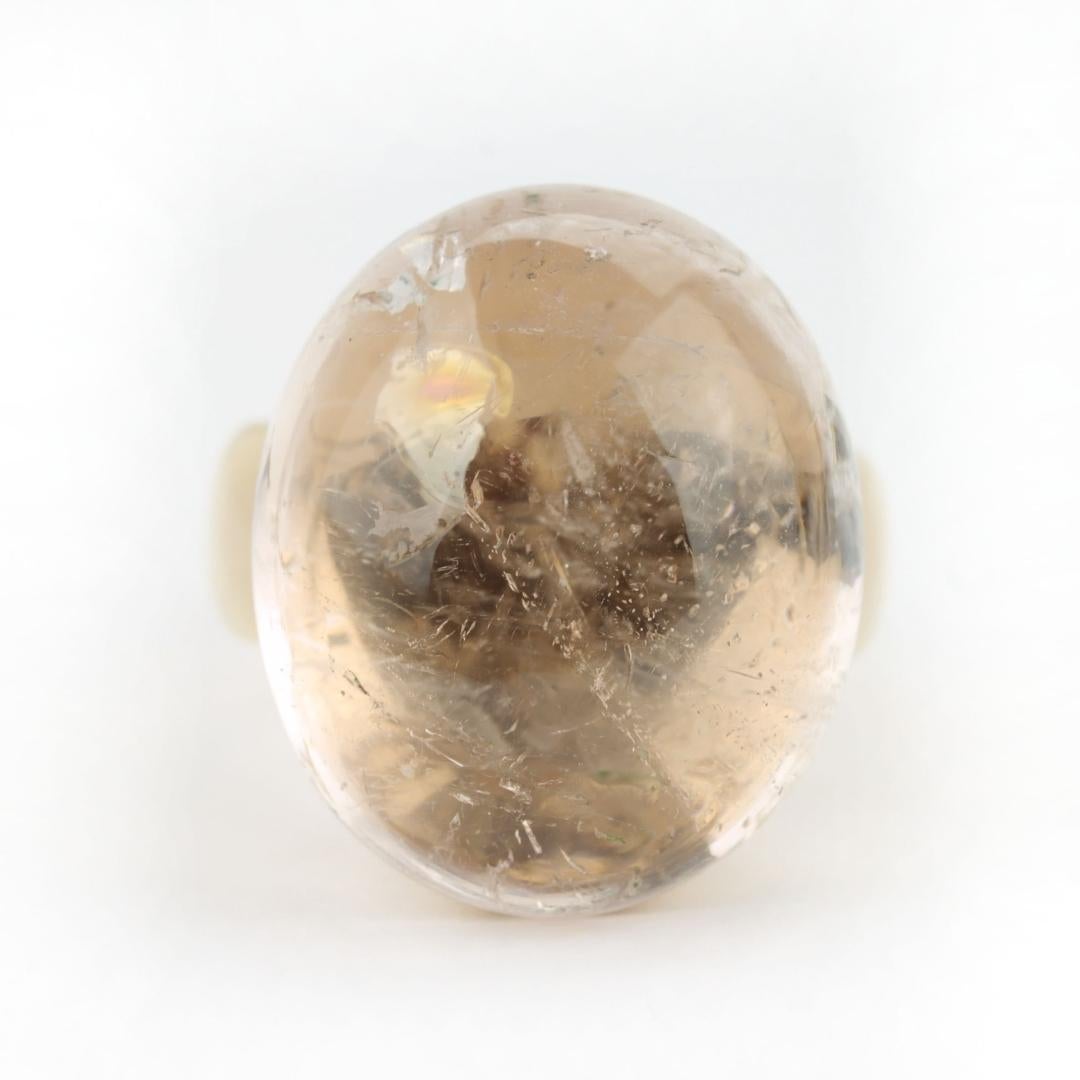 36 Carat Morganite Cabochon Cocktail Ring For Sale 10
