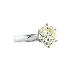 3.6 Carat Natural Diamond Solitaire Ring, U-V Color, VVS Clarity