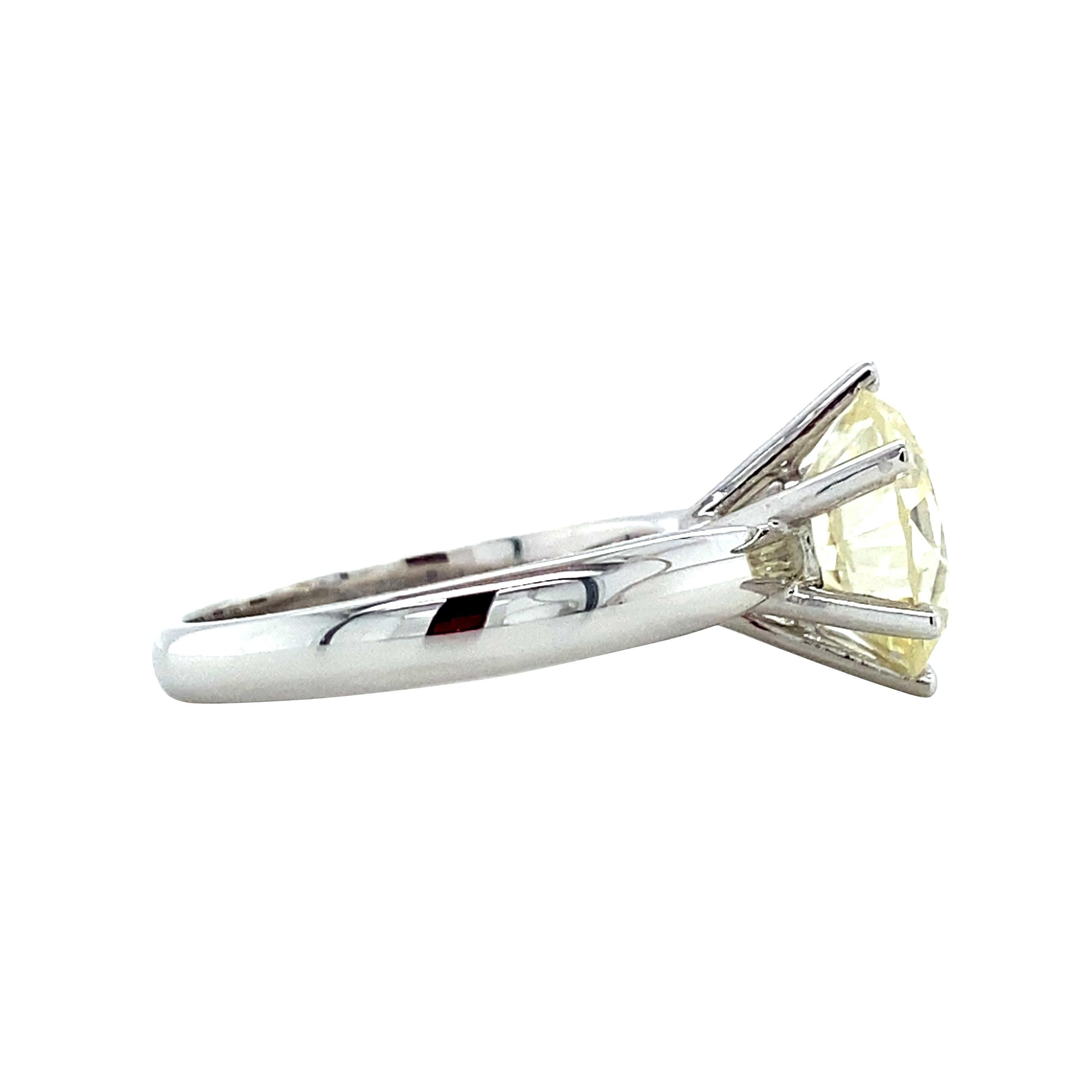 Brilliant Cut 3.6 Carat Natural Diamond Solitaire Ring, U-V Color, VVS Clarity