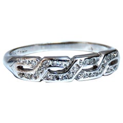 .36 Carat Natural Diamonds Accent Band 14kt Flat Profile Greek Infinity Crest