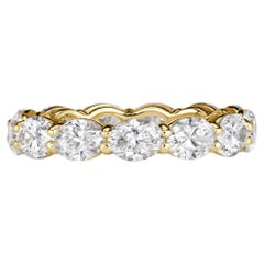 3.6 Carat Oval Band Brilliant White 18K White Gold Modern Nobility Jewellery