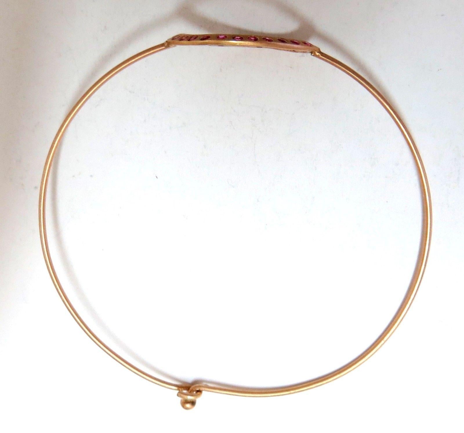 Women's or Men's .36 Carat Pink Sapphire Wire Bangle Bracelet Handmade