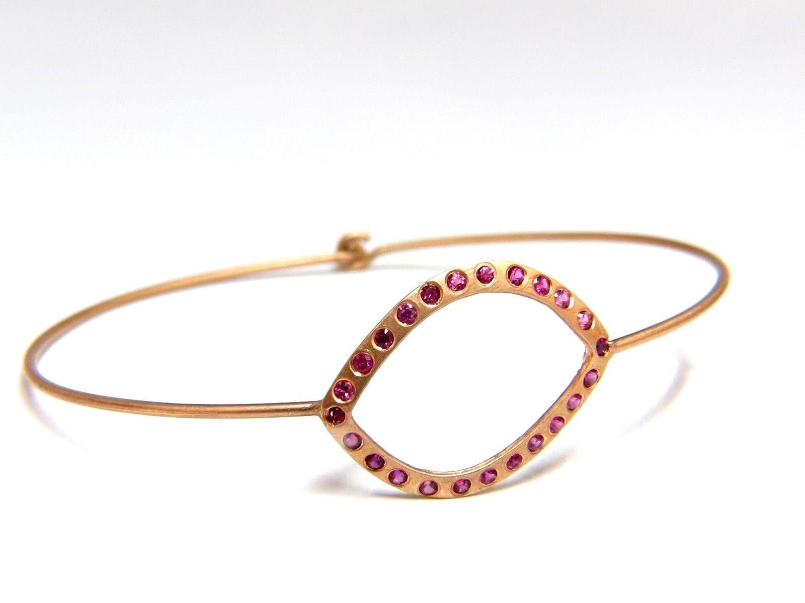 .36 Carat Pink Sapphire Wire Bangle Bracelet Handmade 1