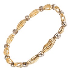 .36 Carat Round Diamond Bezel Set Gold Link Bracelet