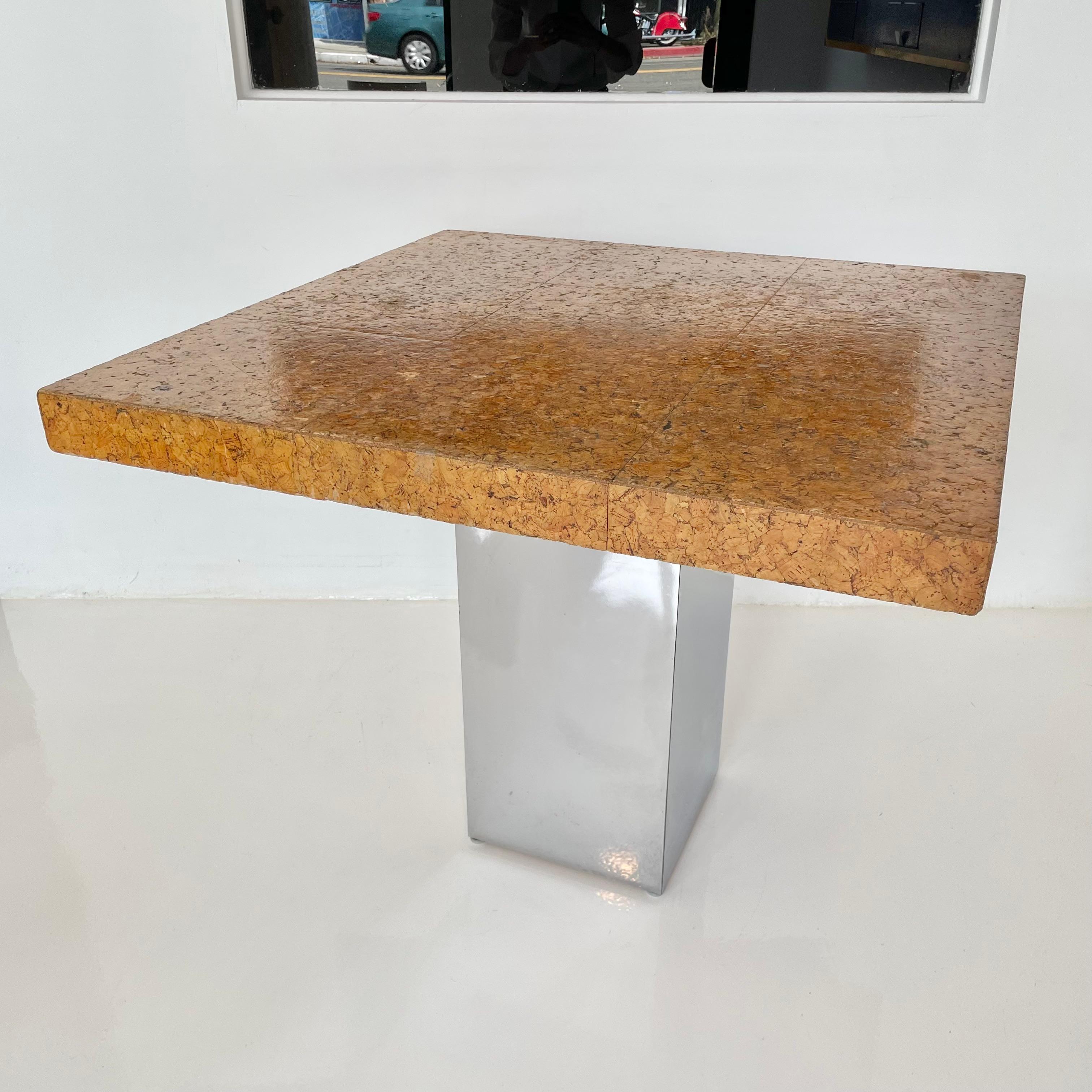 Cork and Chrome Table For Sale 4