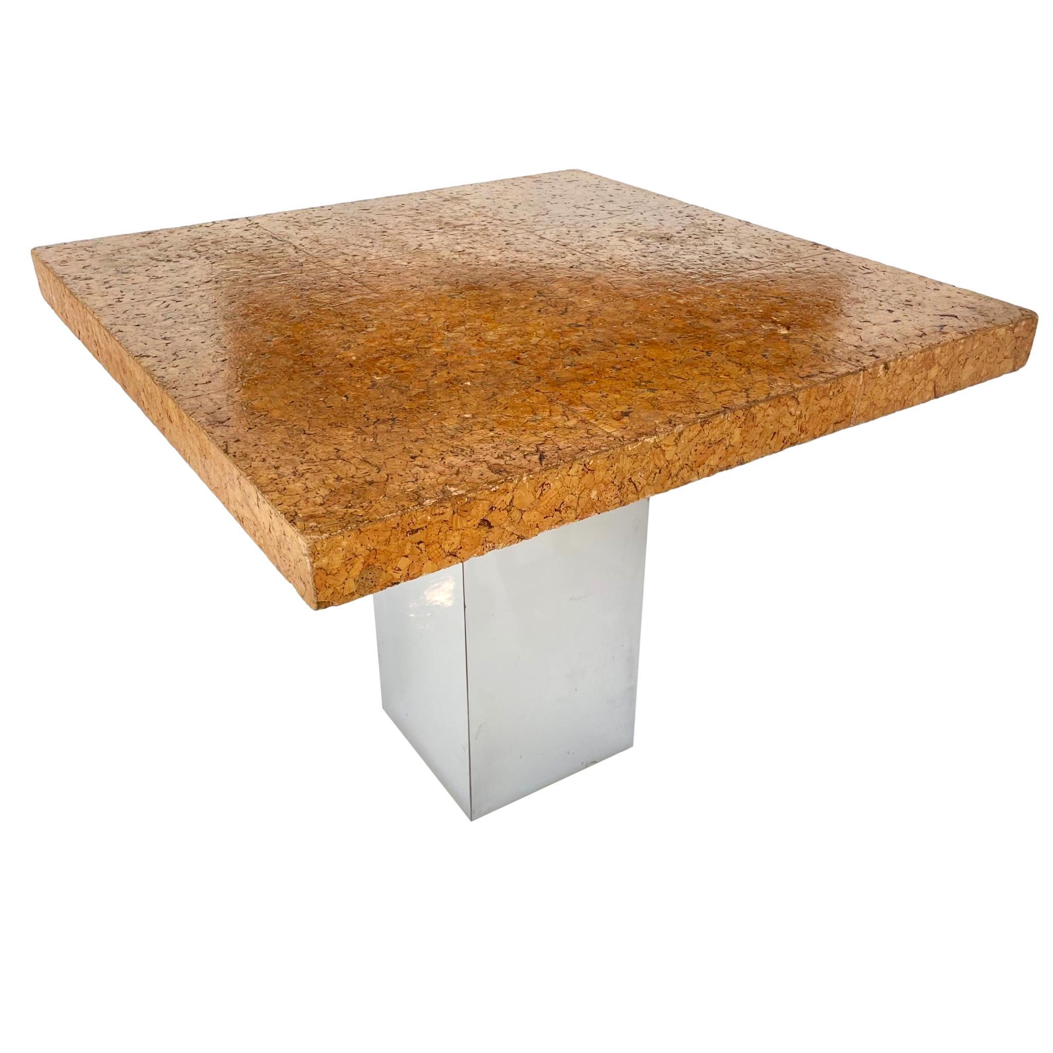 Cork and Chrome Table For Sale