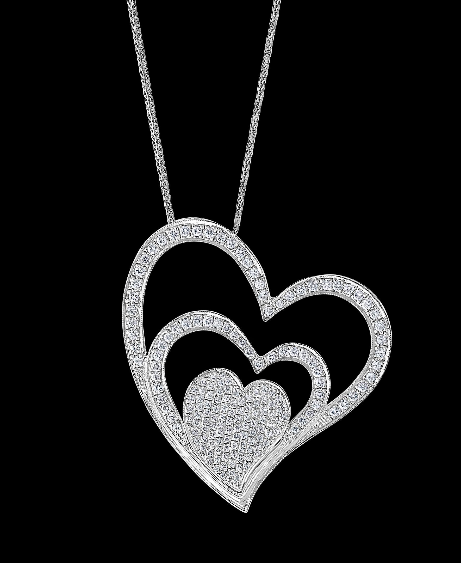 3 heart diamond necklace