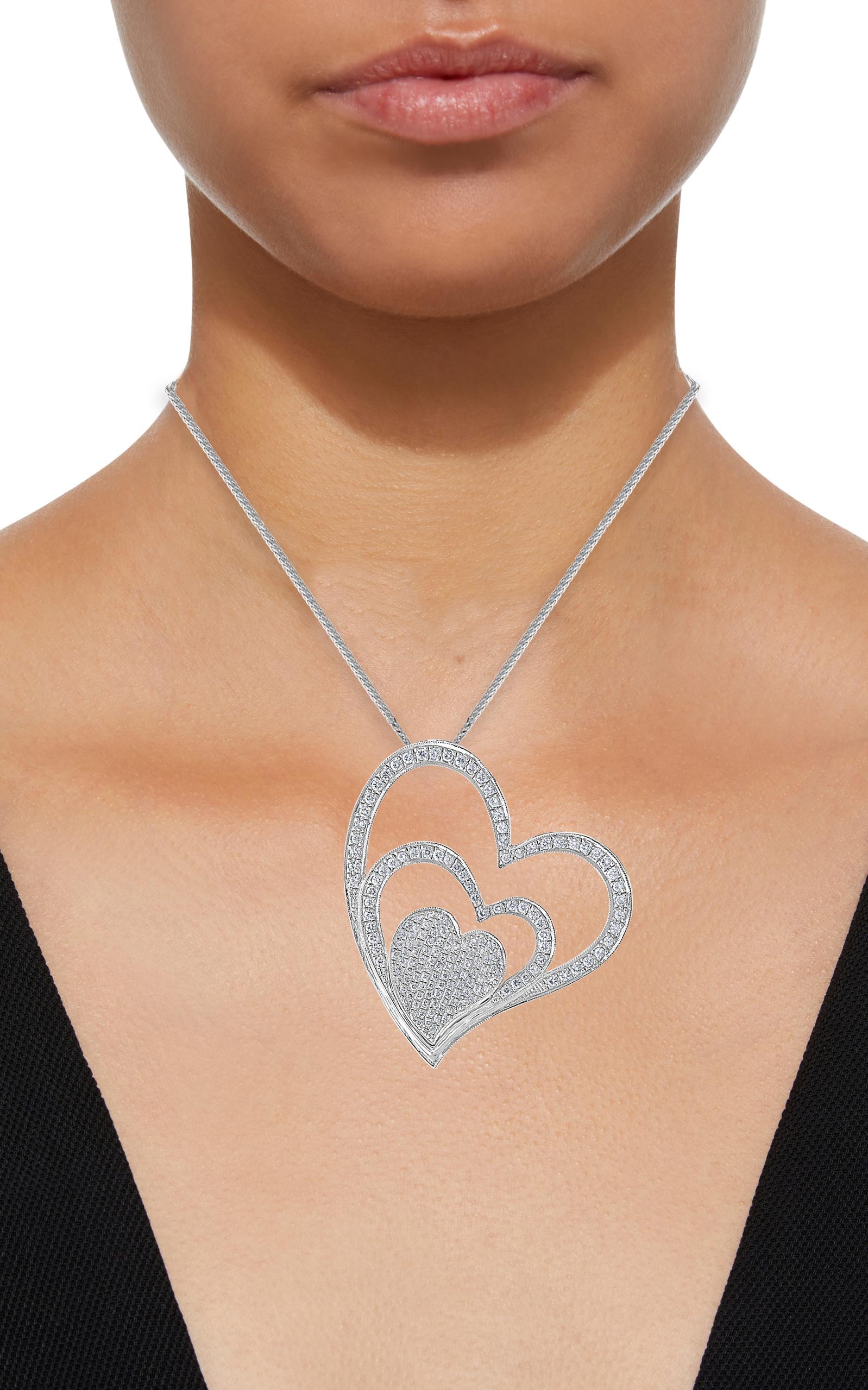 3 heart pendant necklace