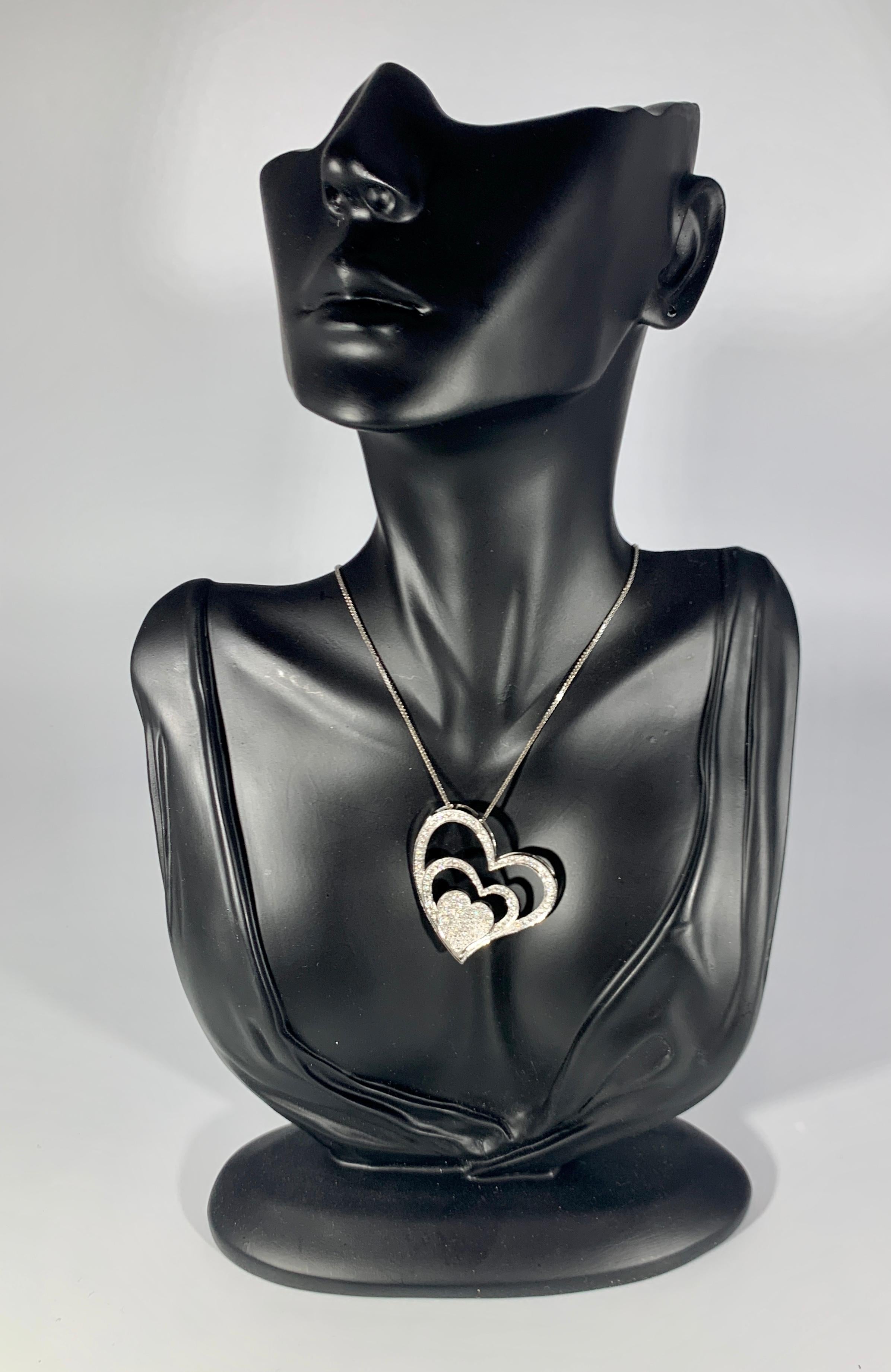heart necklace with 3 diamonds
