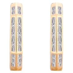 36 Diamond 14K (or 18k upon request) Circle Hoops Earrings