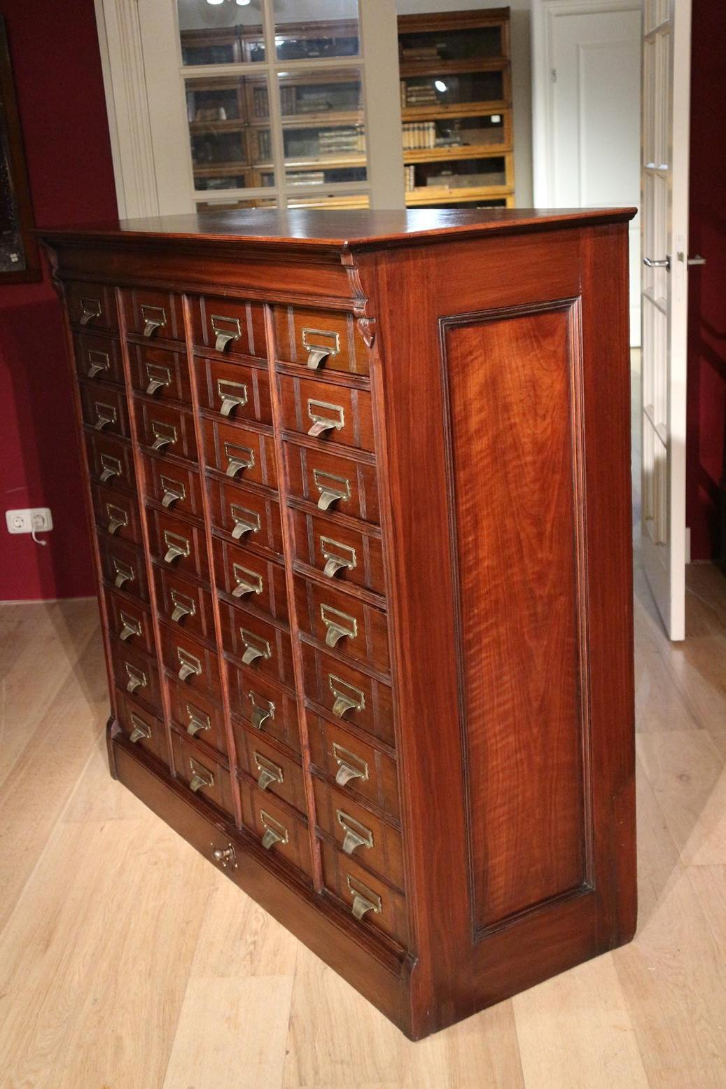 36 Drawer Antique Walnut Filing Cabinet 1