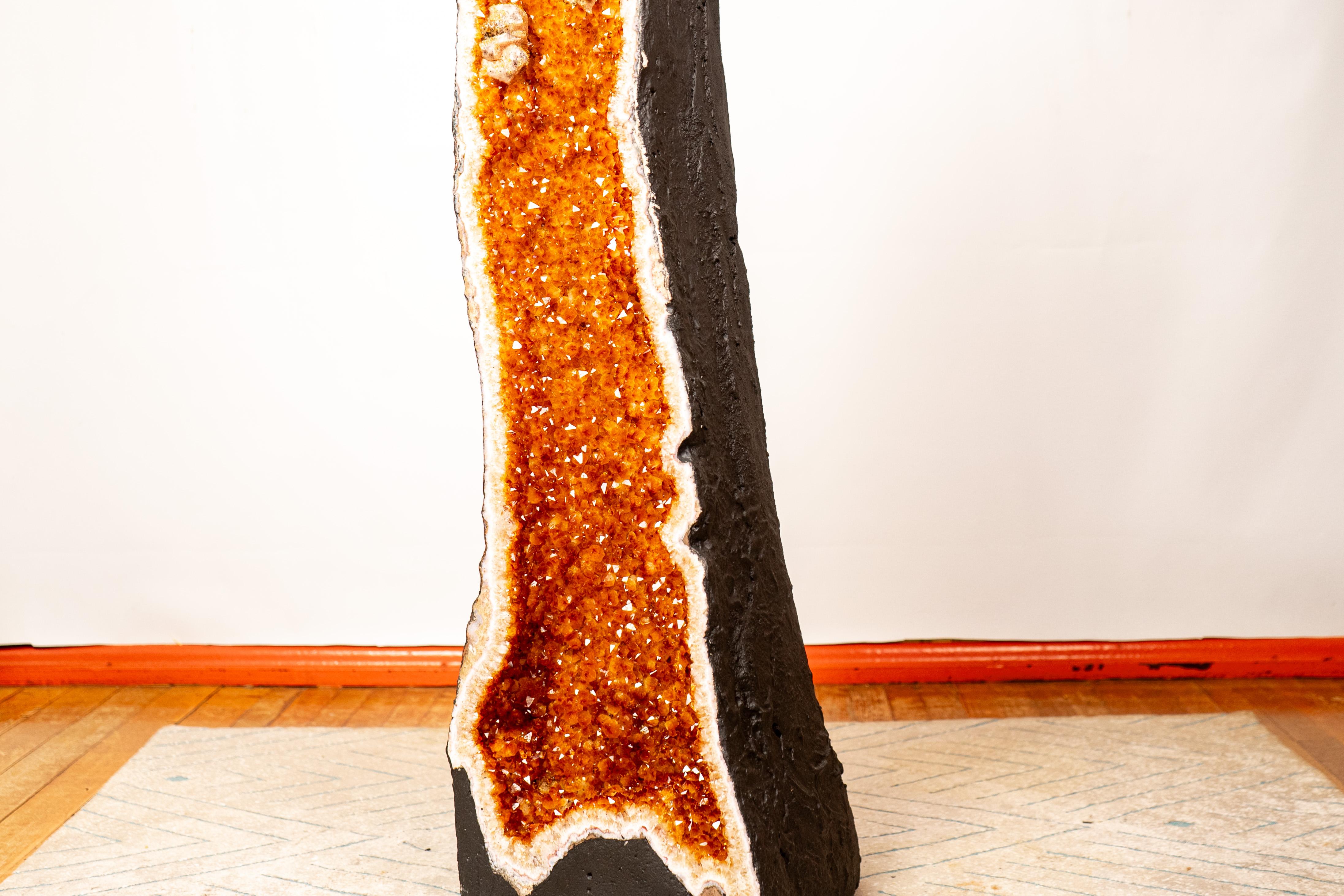 Brazilian 3.6 Ft Large Citrine Geode Cathedral For Sale