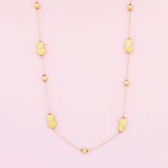 36" Gilded X Charm Station Necklace By Anne Klein, 1980s