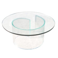 35.75in Glass and Acrylic Coffee Table