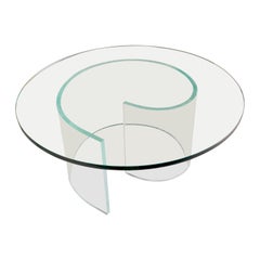 35.75in Glass and Acrylic Coffee Table