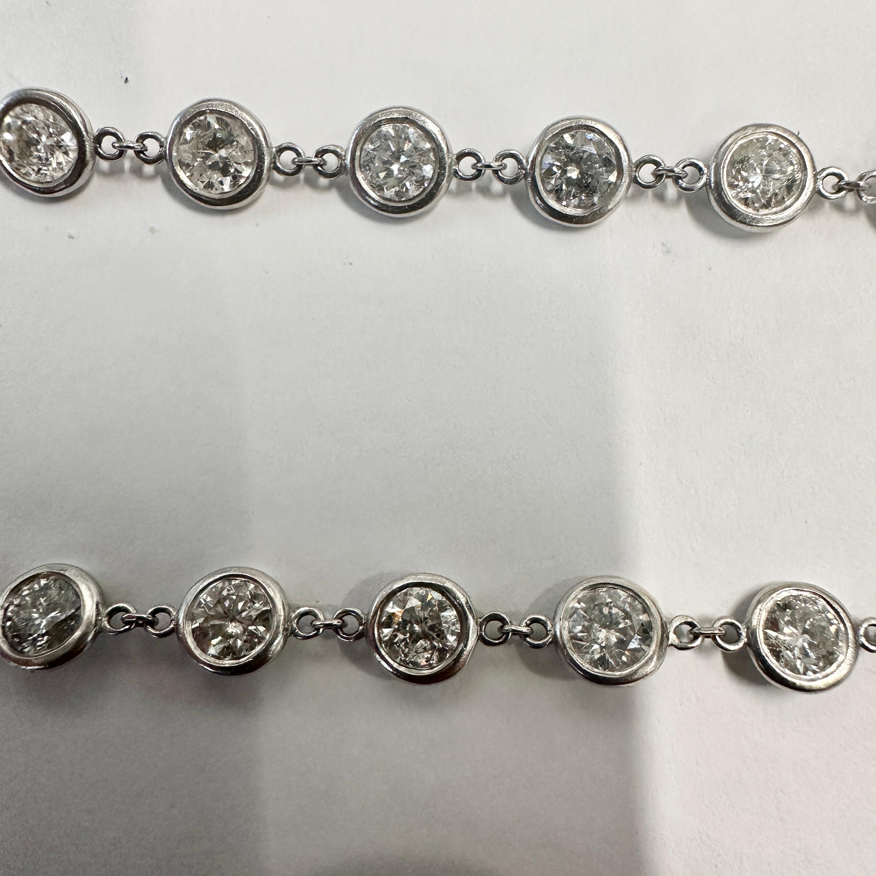 Collier de 36 pouces de diamants en or blanc 18 carats, 28,65 carats en vente 2