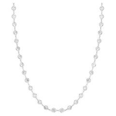 Collana di diamanti da 36 pollici, oro bianco 18K, 28,65 carati