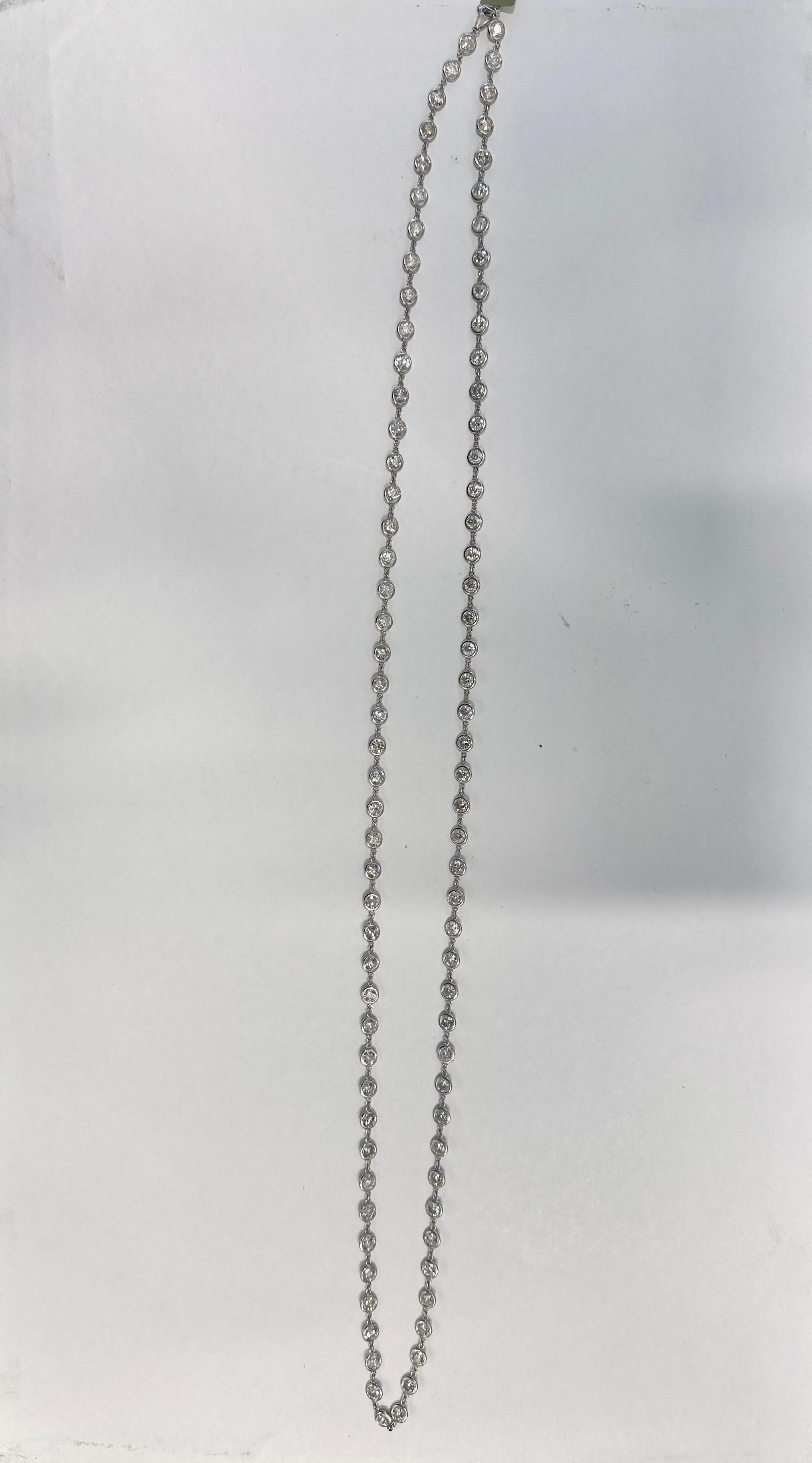 Collana di diamanti da 36 pollici, oro giallo 18K, 28,65 carati In condizioni Nuovo in vendita a New York, NY