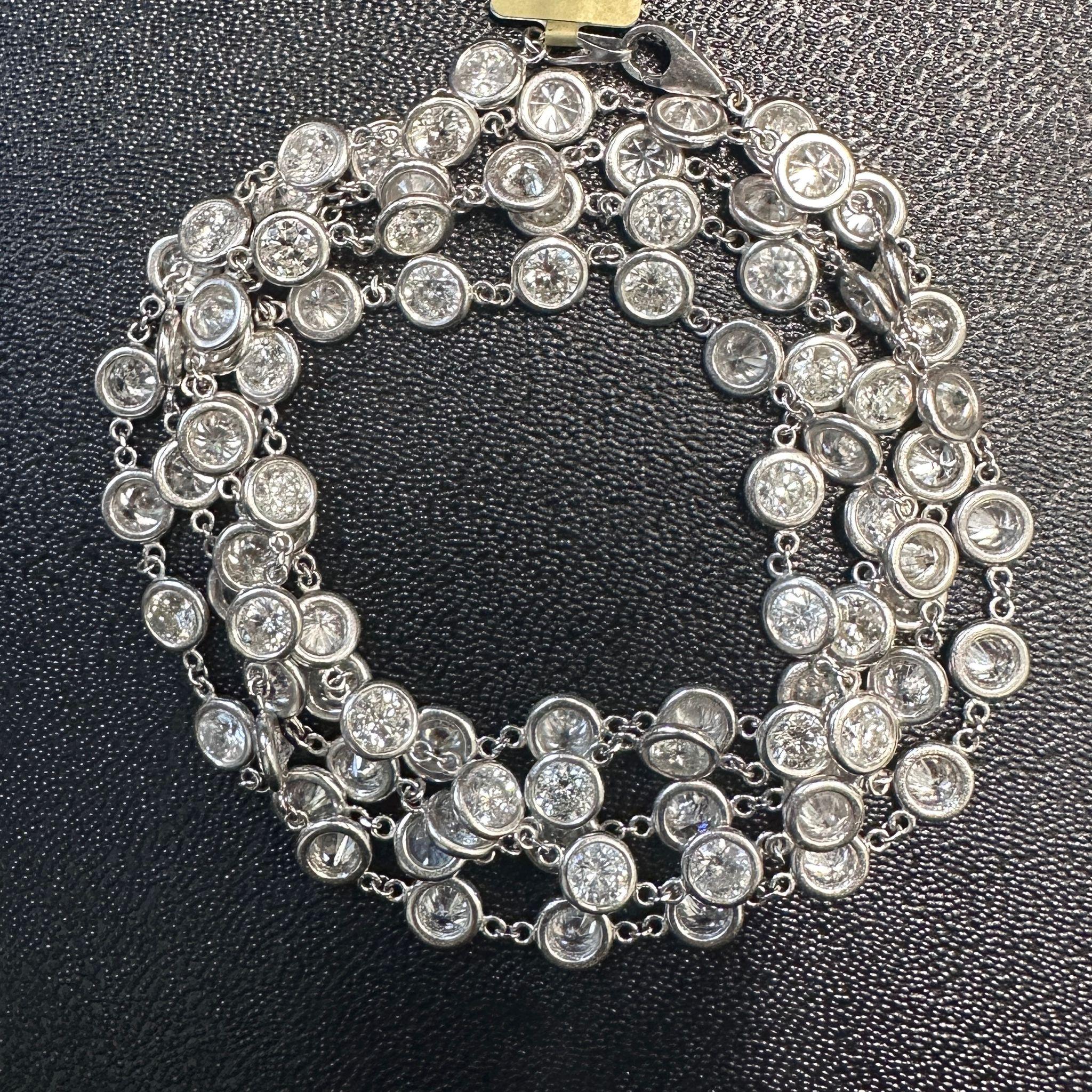 Collana di diamanti da 36 pollici, oro giallo 18K, 28,65 carati in vendita 1