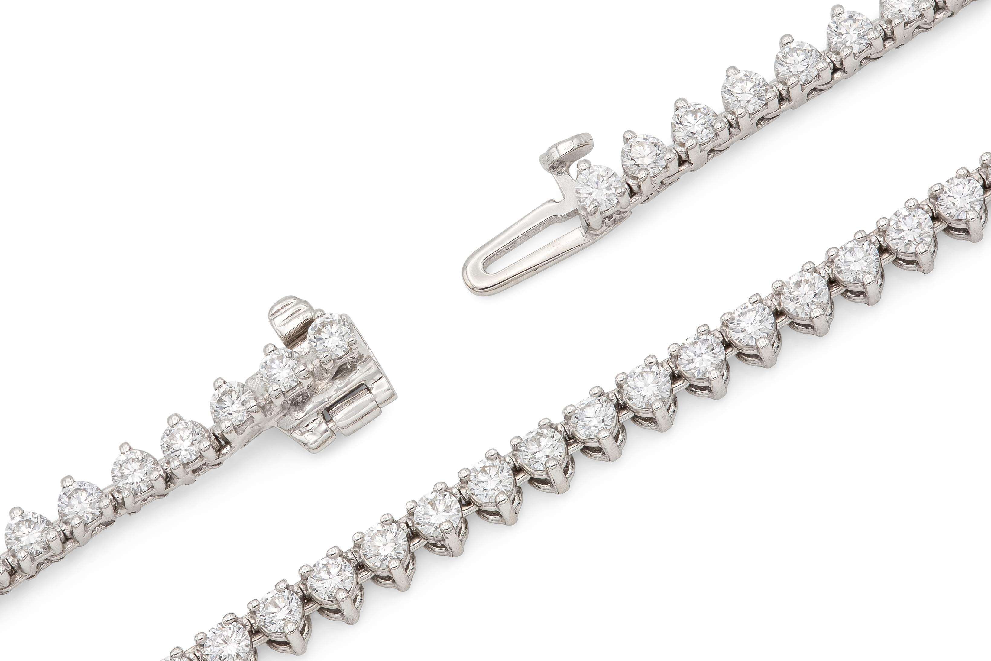 Round Cut 36 inch Diamond Opera Necklace DTW. 14.76 carat For Sale